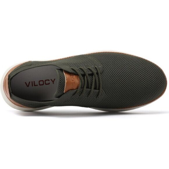⚡VILOCY Men's Army Green Fashion Business Comfortable Breathable Dress Sneaker - Picture 3 of 7